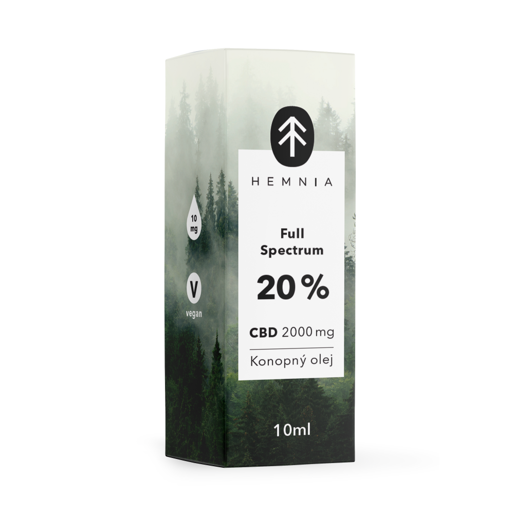 Hemnia Plnospektrálny CBD konopný olej 20%, 2000 mg, 10 ml