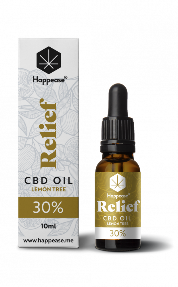 Happease Relief CBD Oil Lemon Tree, 30% CBD, 3000 mg, 10 ml