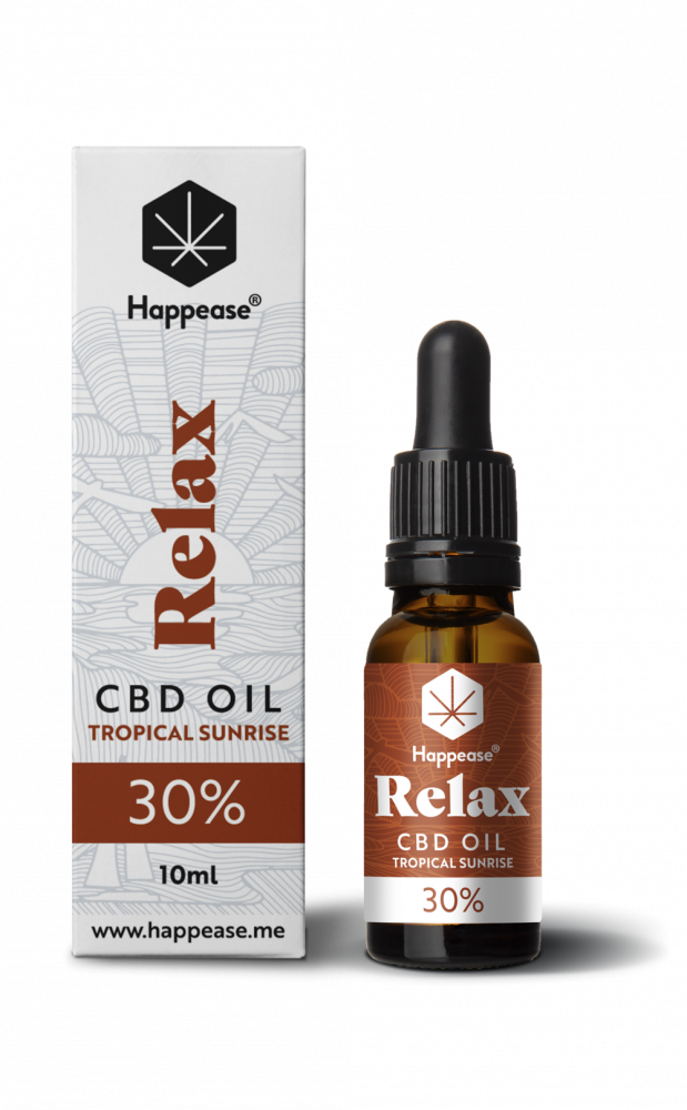 Happease Relax CBD Oil Tropical Sunrise, 30% CBD, 3000 mg, 10 ml