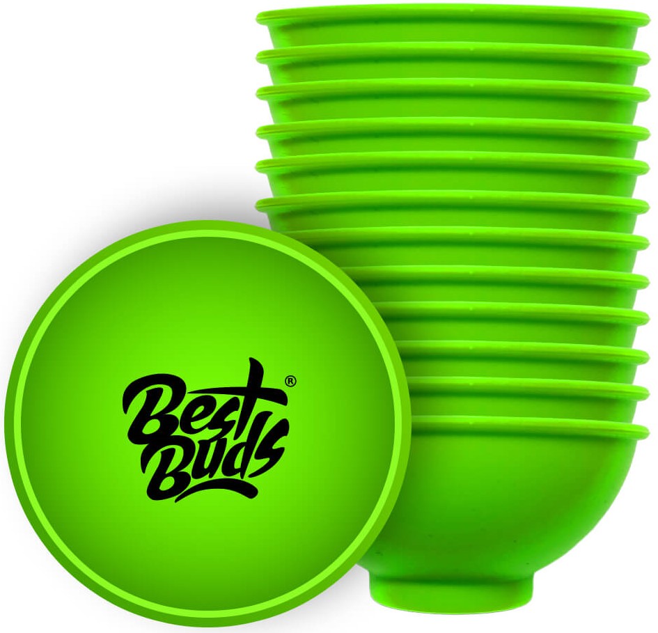 Best Buds Silikonová mísa 7 cm, zelená s černým logem