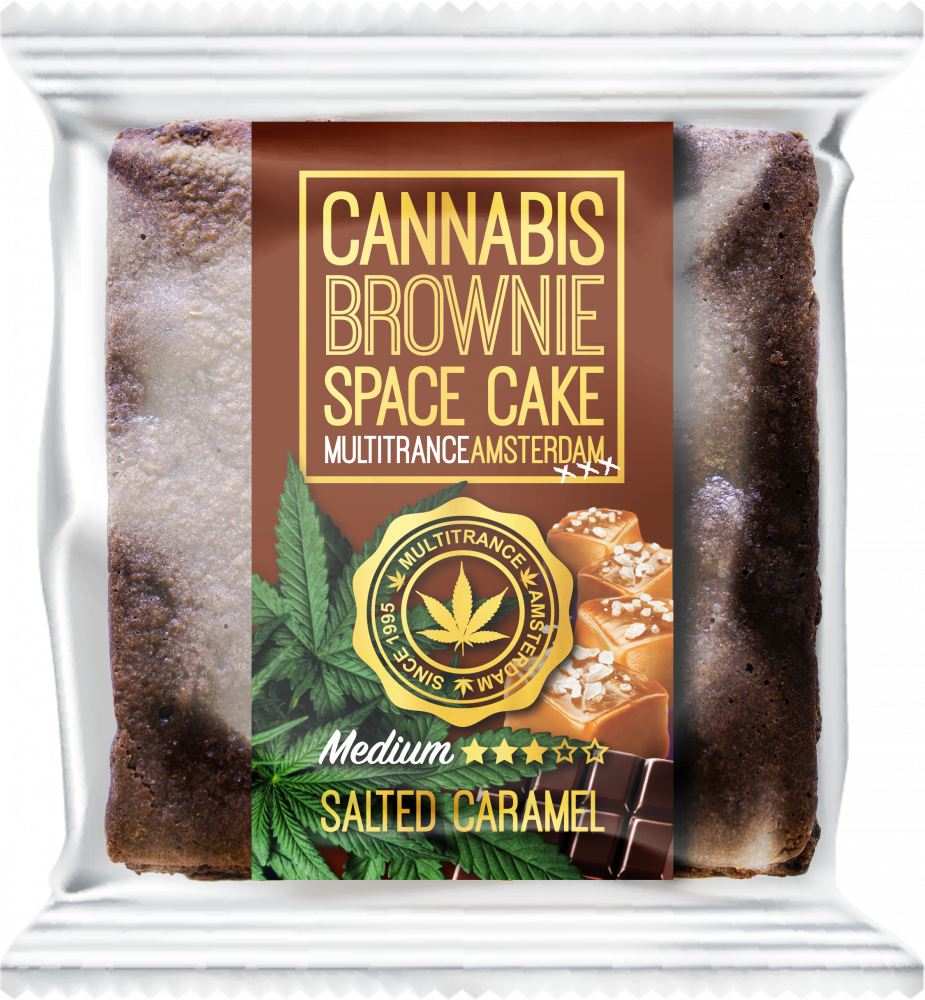 Cannabis Salted Caramel Brownie (Medium Sativa Smaak) - Doos (24 pakjes), 2400 g