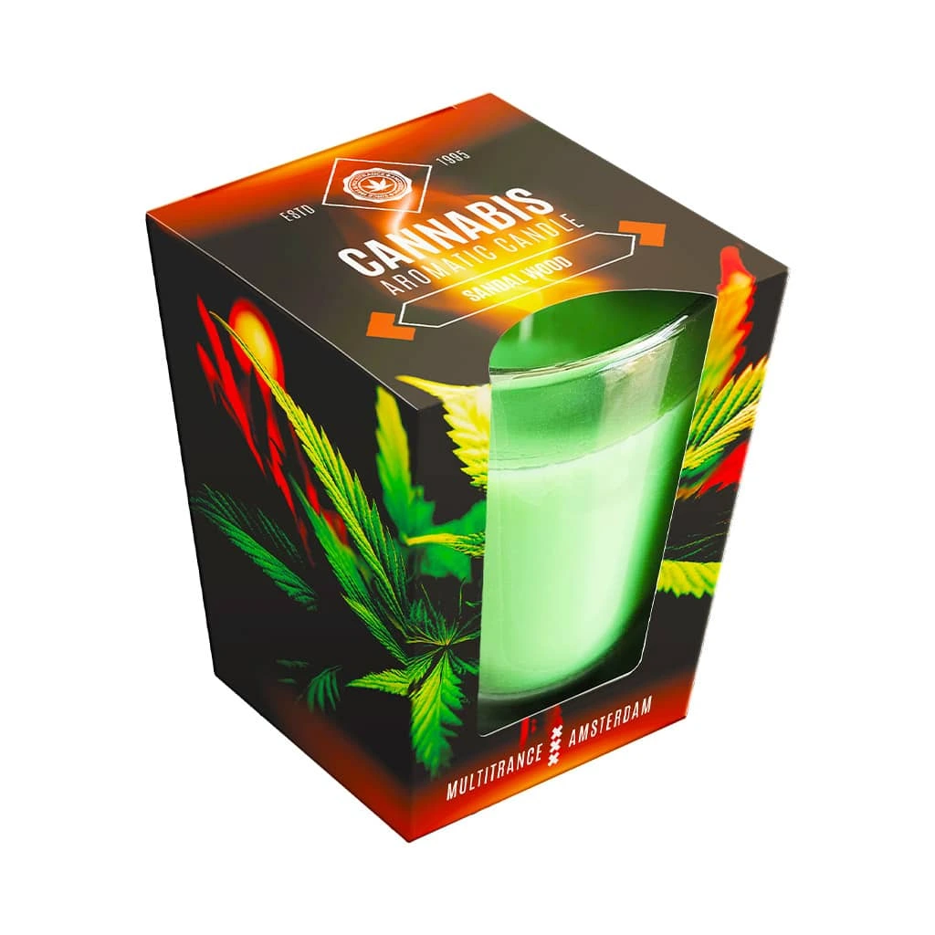 Aromatische kaars - Cannabis en sandelhoutgeur
