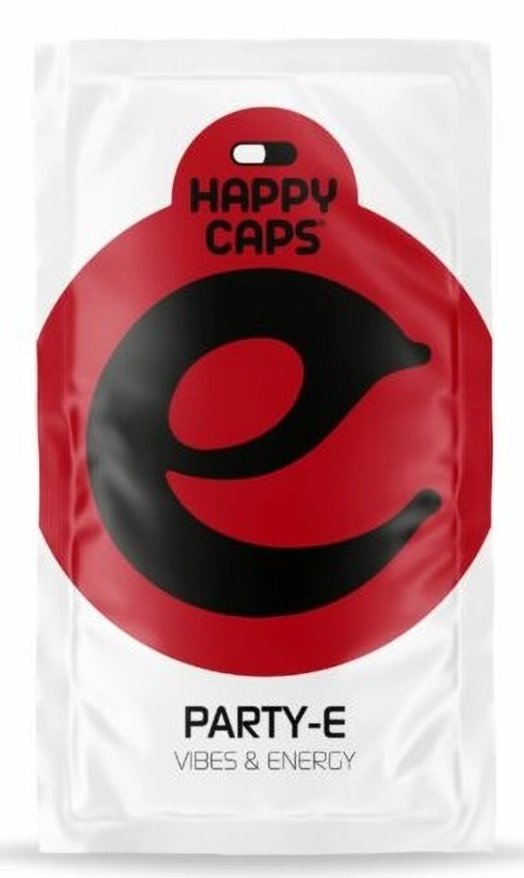 Happy Caps Party E - Energiespendende und aufmunternde Kapseln (Nahrungsergänzungsmittel), 4 g