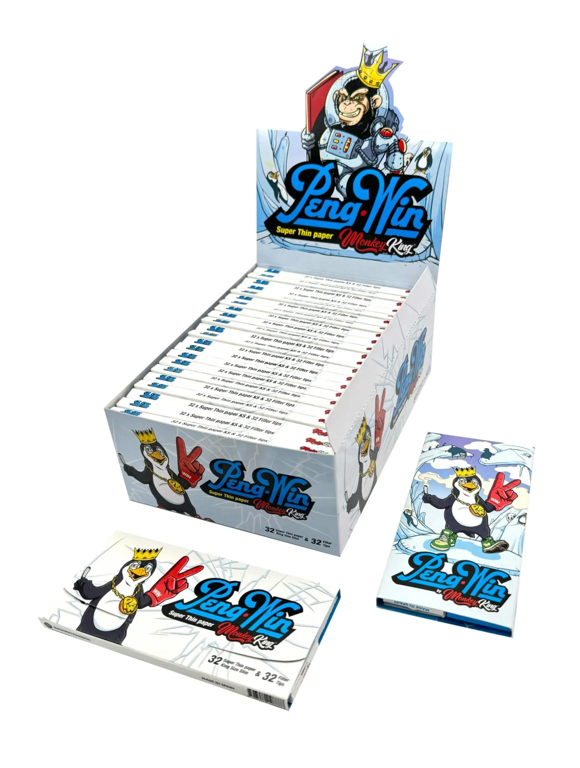 Monkey King KSS Rolling papers with Filter Tips Slim Peng-Win, 1 booklet