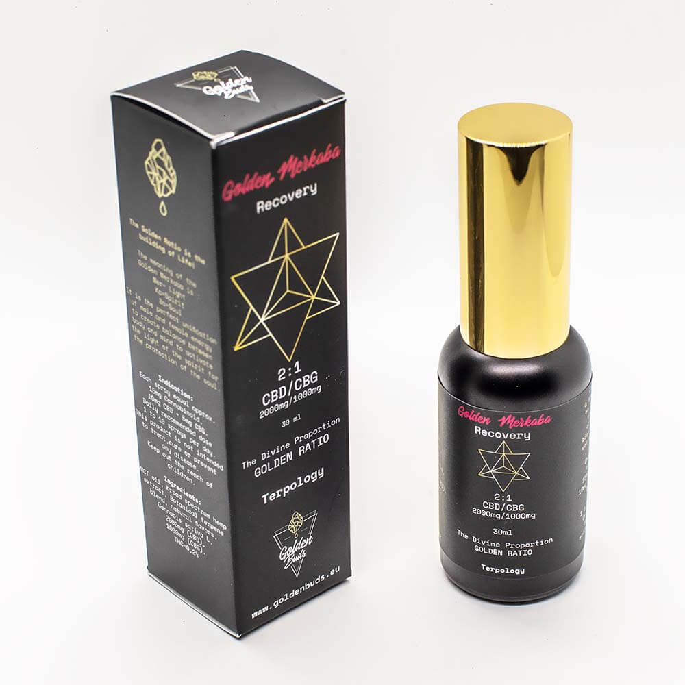 Golden Buds Golden Merkaba (Herstel) Spray, 10%, 2000 mg CBD/1000 mg CBG, 30 ml