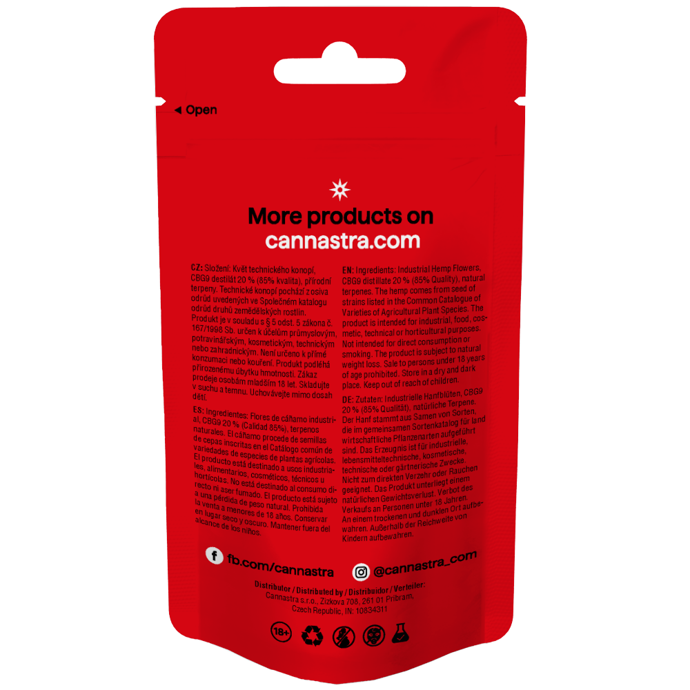 Cannastra CBG9 Blüten Zitronenfäden, CBG 85% Qualität, 1 g - 100 g
