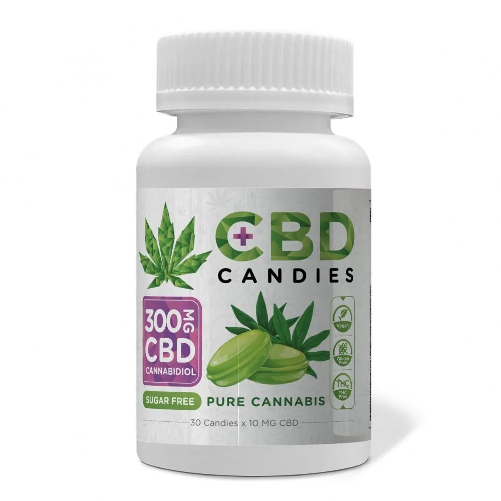 Euphoria CBD cukríky Cannabis 300 mg CBD, 30 ks x 10 mg, 120 g