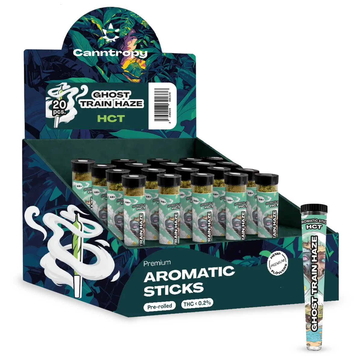 Canntropy HCT Prerolls Ghost Train Haze, Display box 20 pcs