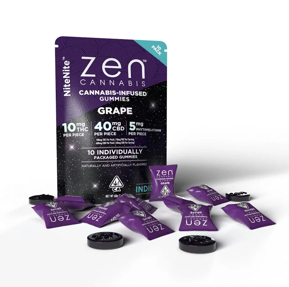 Zen CBD THC+ Gummies Grape NiteNite, 10 ks, 500 mg