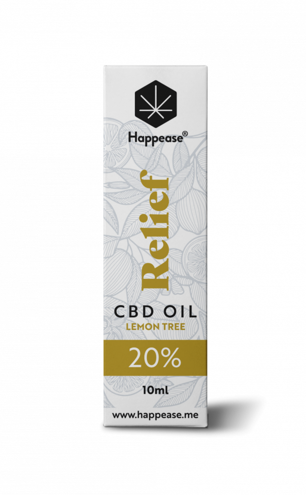 Happease Relief CBD Olej Lemon Tree, 20 % CBD, 2000 mg, 10 ml