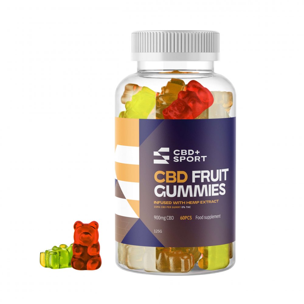 CBD+Sport Gummy Bears, 900 mg CBD, 60 stuks, 125 g