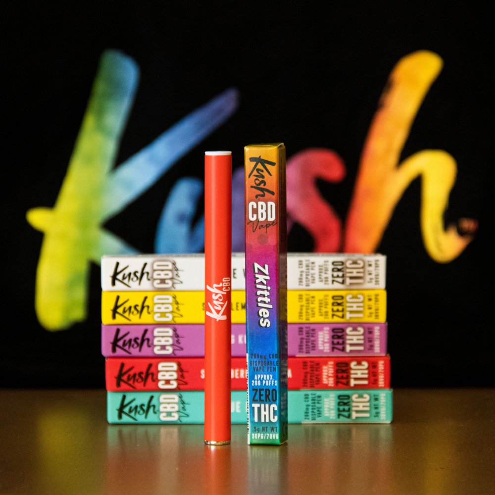 Kush Vape CBD Vape Pen, Alle 10 in 1 set, 2000 mg CBD, 1 ml