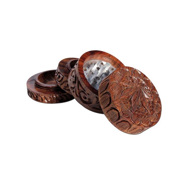 Vyřezávaná drtička dřevo/hliník, 4 díly, 44 mm - List
