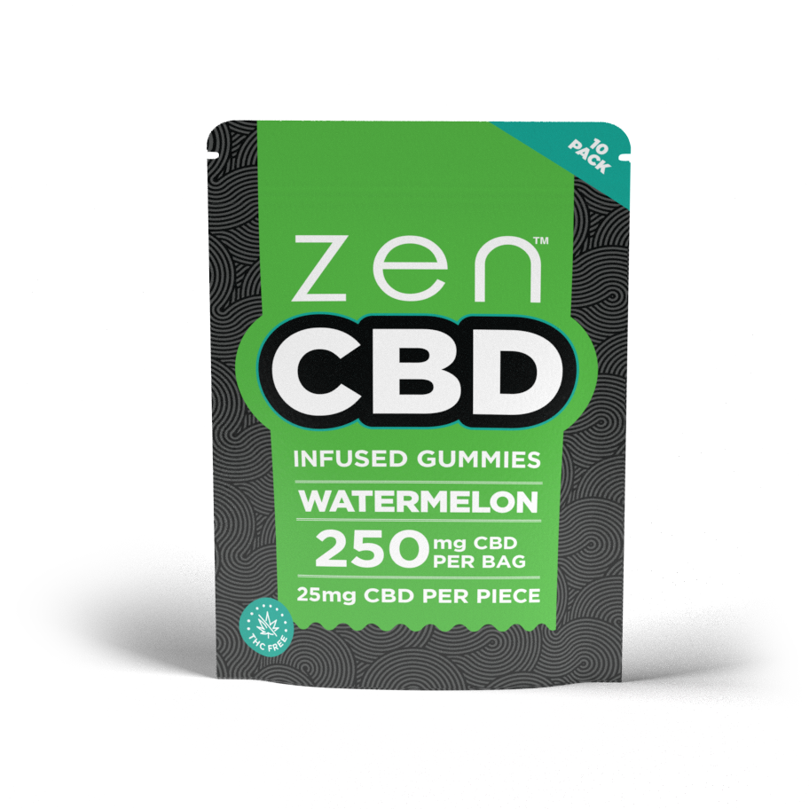 ZEN CBD Gummies - vodný melón, 250 mg, 10 ks
