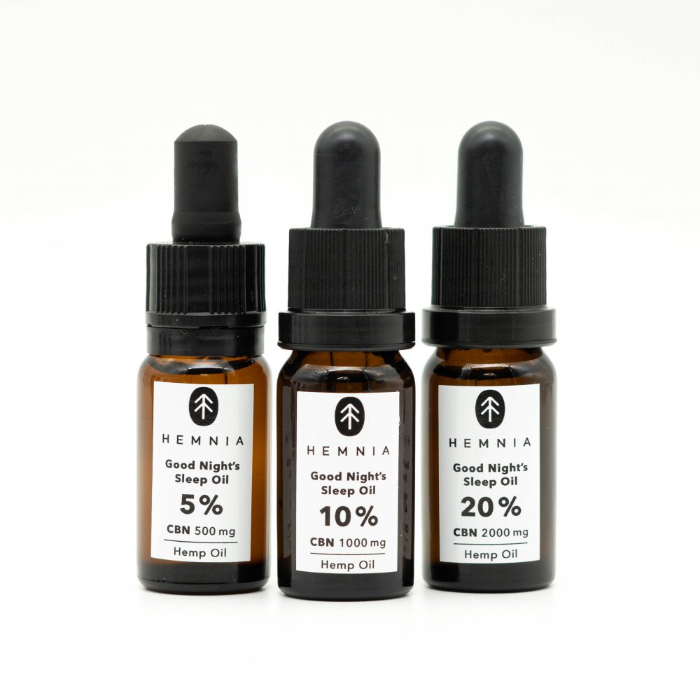 Hemnia Konopný olej na dobrý nočný spánok 10%, 1000 mg CBN, 250 mg CBD, 10 ml