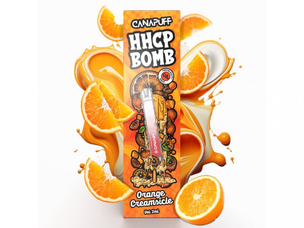CanaPuff HHCP Vape Pen BOMB Oranje Creme, 0,8 g HHCP, 2 ml