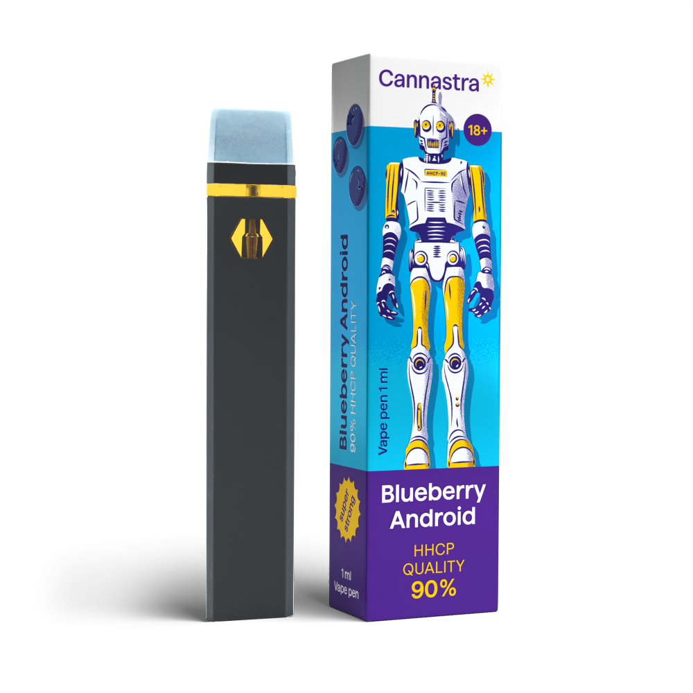 Cannastra HHCP Vape Pen Blueberry Android, HHCP 90% kwaliteit, 1 ml