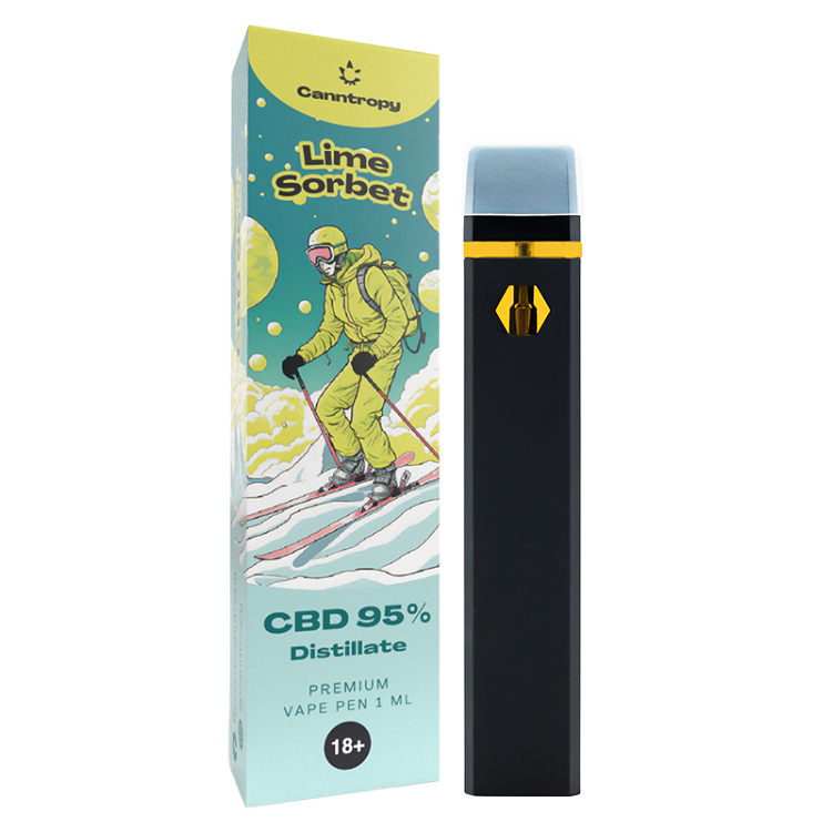 Canntropy disposable vapes, Lime Sorbet flavour, 95% CBD
