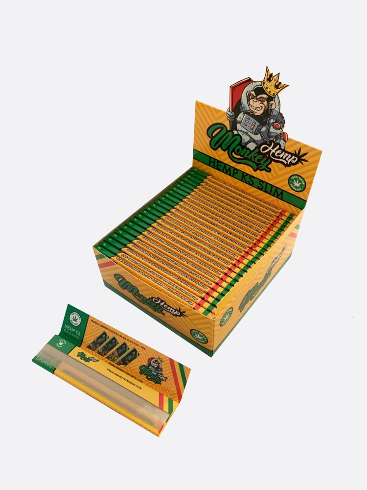 Monkey King Tenké rolovacie papieriky Hemp KS