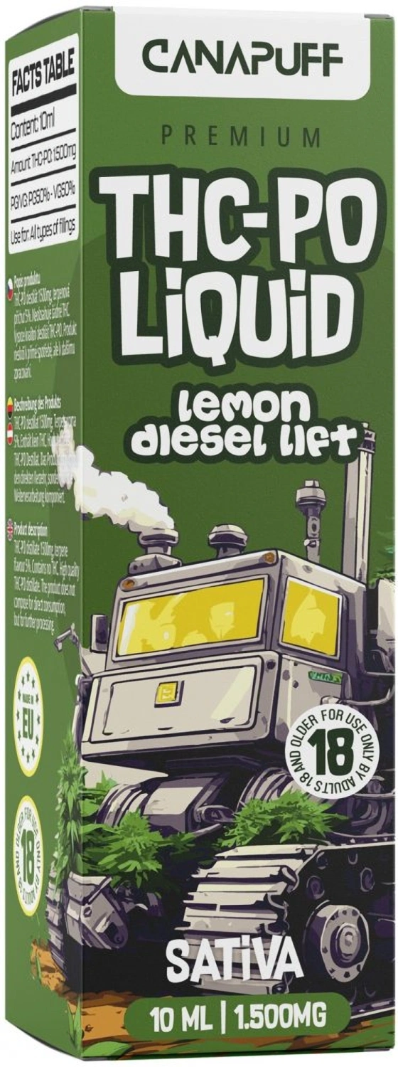 CanaPuff THCPO Vloeibare Citroen Diesel Lift, 1500 mg, 10 ml