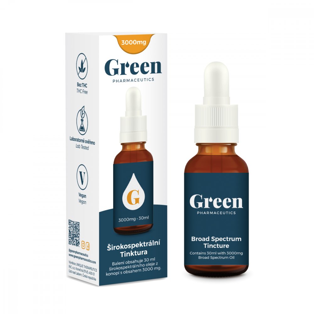 Green Pharmaceutics Breedspectrum tinctuur, 10%, 3000 mg CBD, 30 ml