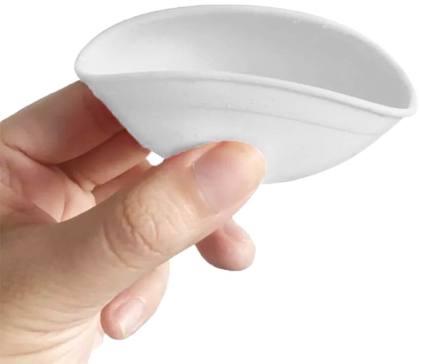 Best Buds Silikónová miska na miešanie 7 cm, biela s ružovým logom