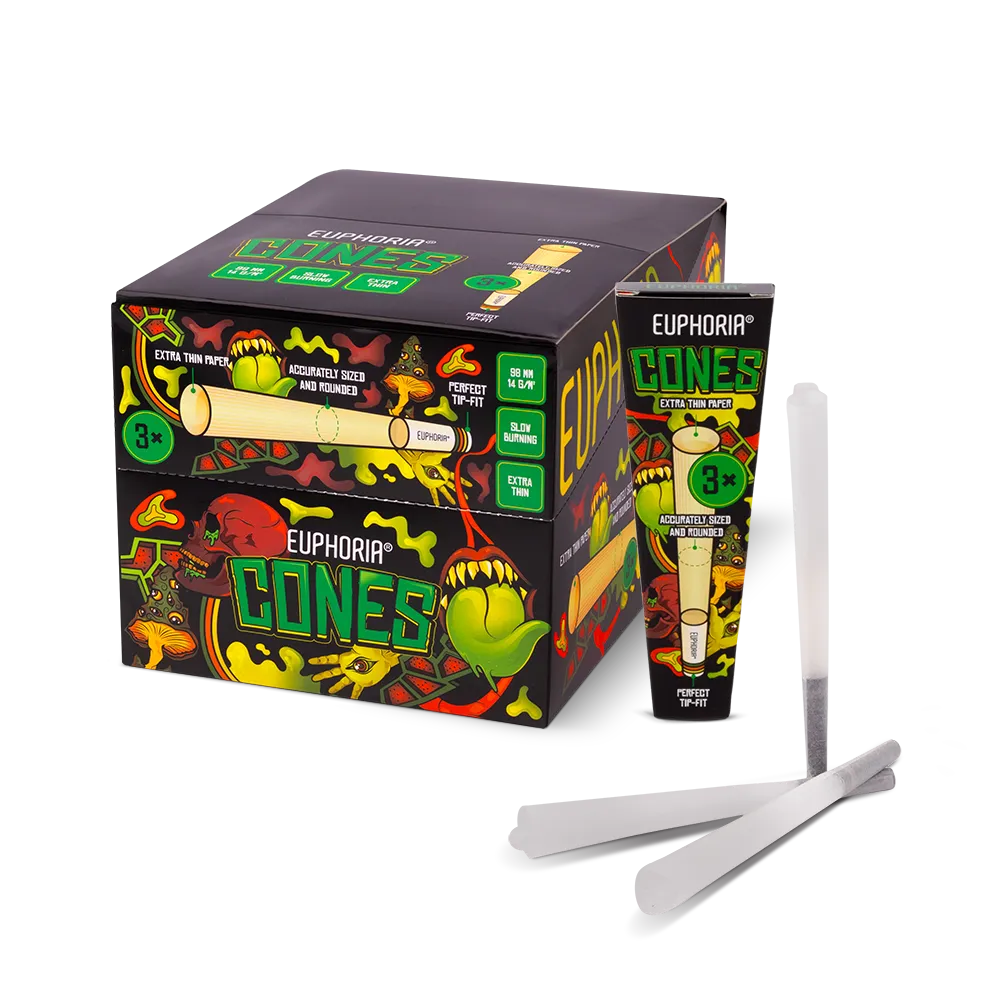 Euphoria Tenké kužele Kingsize + filtre, 3 ks