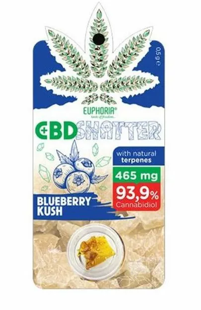 Euphoria Shatter Blueberry Kush (93 až 465 mg CBD) 465 mg
