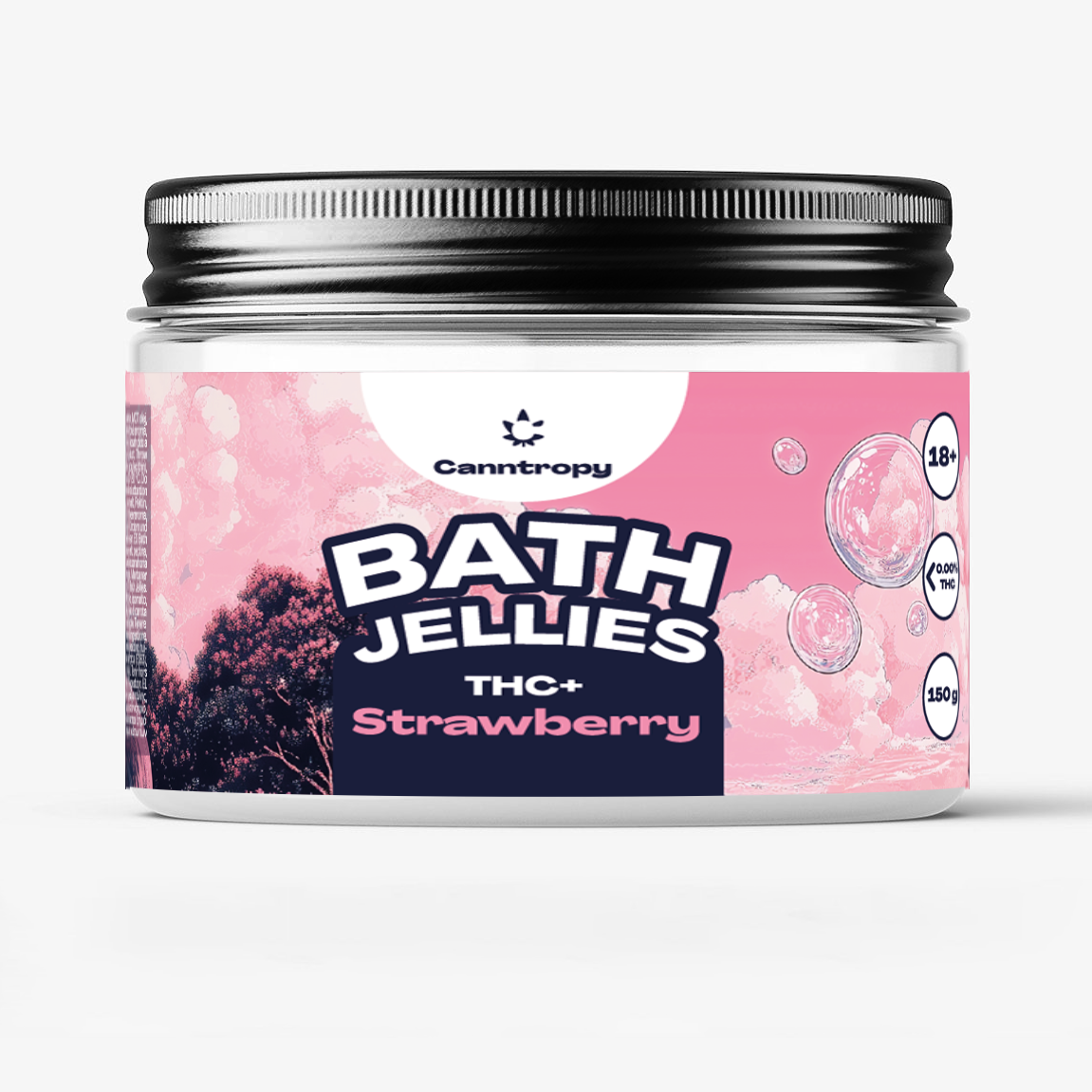 Canntropy THC+ Bath Jellies Strawberry, 30ks x 5mg, 150g