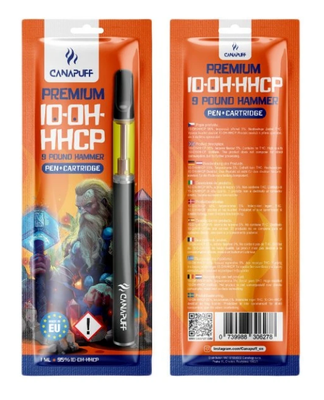 CanaPuff 10-OH-HHCP Pen + Cartridge 9 Pond Hamer, 10-OH-HHCP 95%, 1 ml