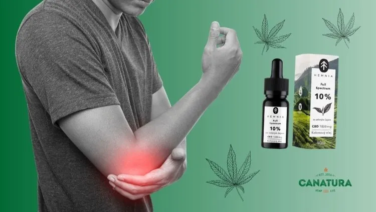Man with elbow pain – Hemnia CBD oil as a natural pain relief remedy