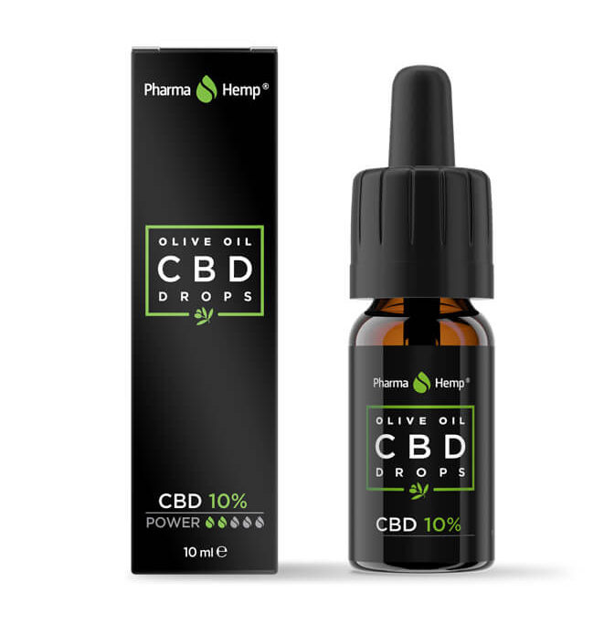 PharmaHemp CBD druppels olijfolie 10%, 10 ml, 1000 mg