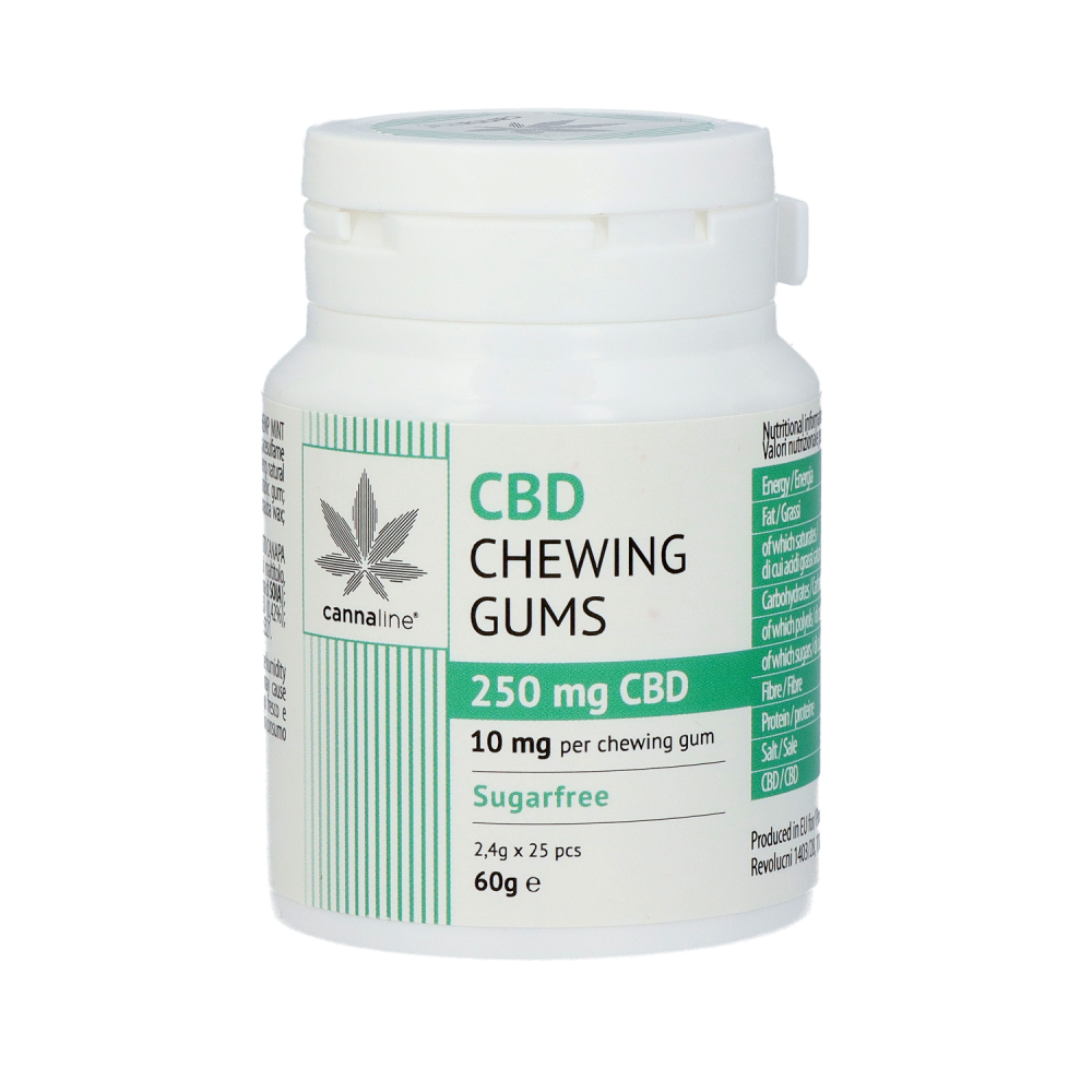 Cannaline CBD žuvačka, 250 mg, 25 ks x 10 mg, 60 g