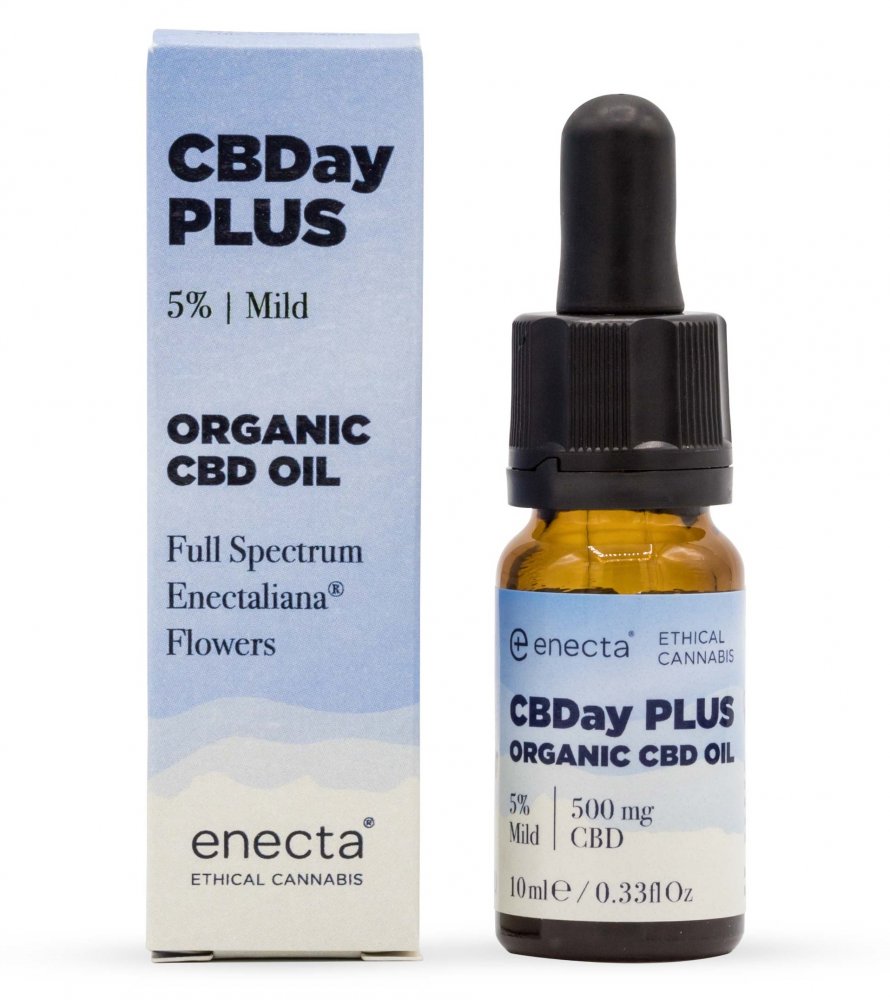 Enecta CBDay Plus Jemný celospektrálny CBD olej 5 %, 500 mg, 10 ml