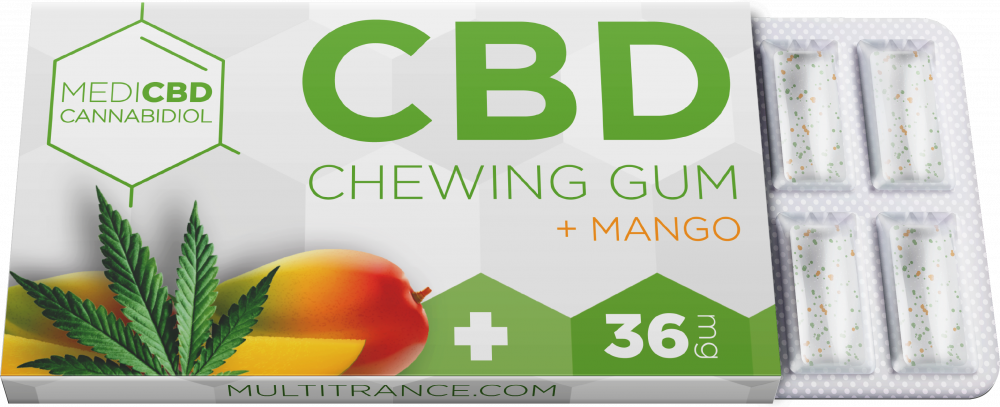 MediCBD Žuvačka Mango CBD (36 mg CBD), 17 g