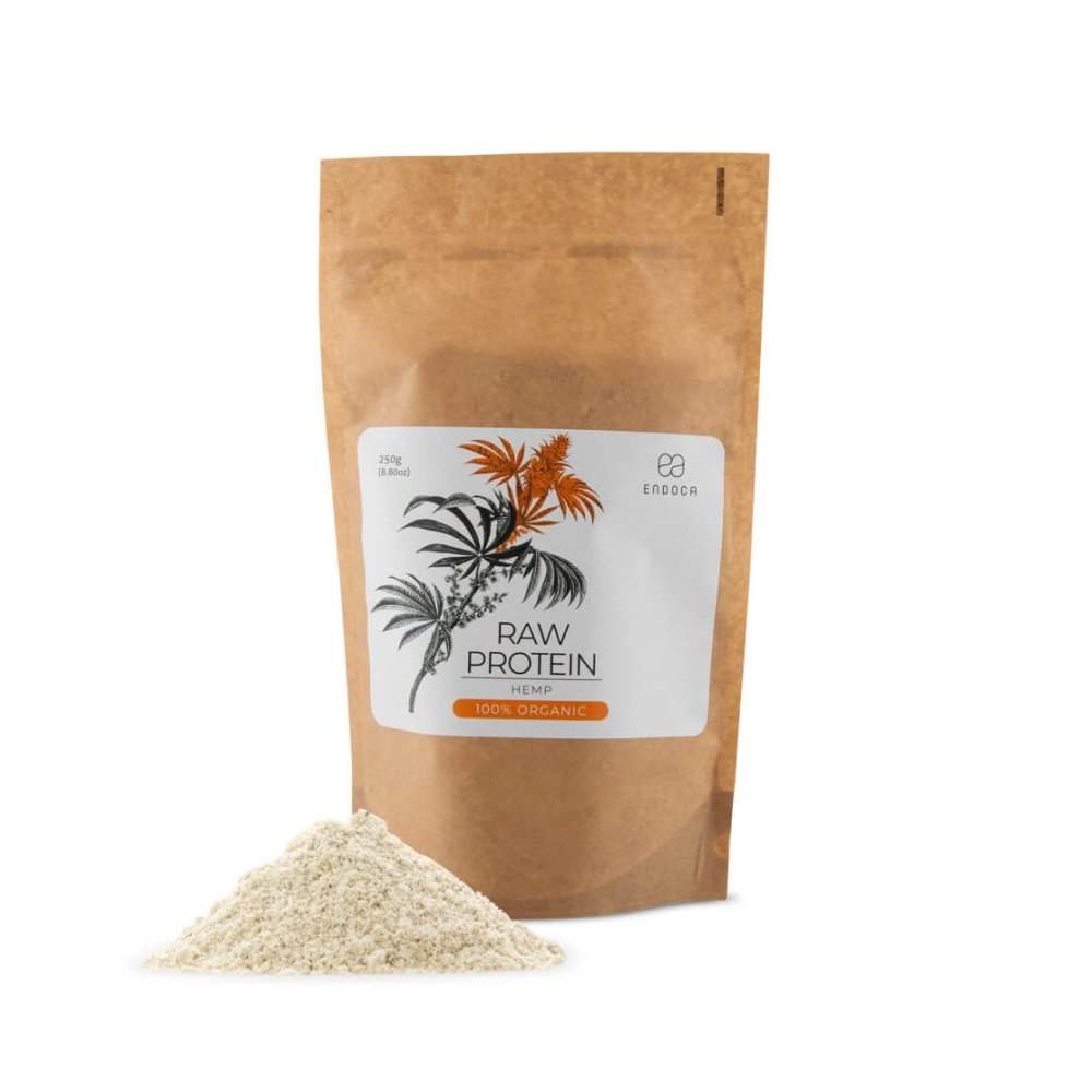 Endoca Rauw biologisch hennepproteinepoeder, 250 g