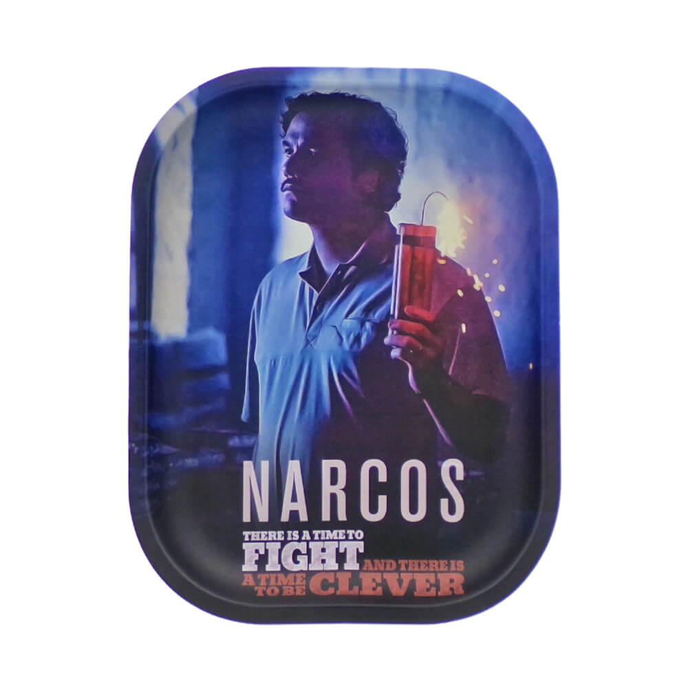 Narcos Kovový táck na kolieskach Pablo Edition, malý, 14 x 18 cm