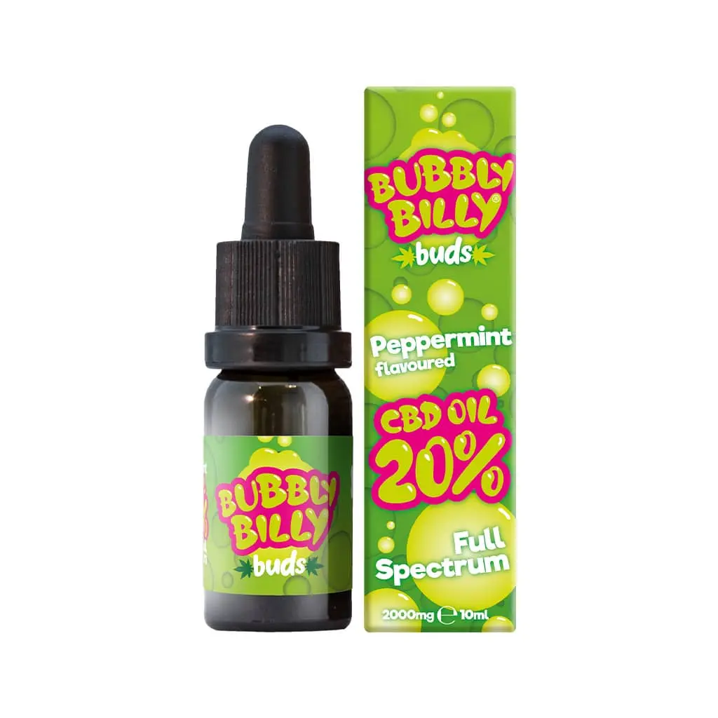 Bubbly Billy Púčiky CBD olej Mäta, 20 % CBD, 2000 mg, 10 ml