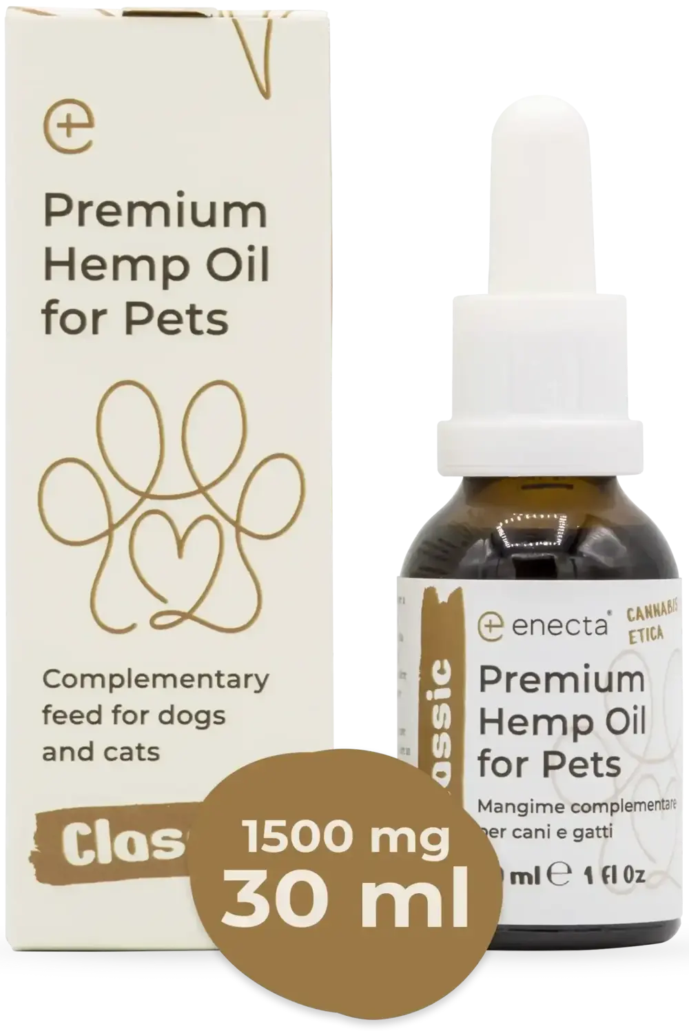 Enecta CBD-olie voor huisdieren 5%, 1500 mg, 30 ml