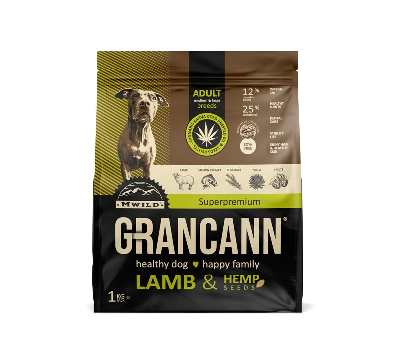 Grancann Lams- & Hennepzaden - Hennepvoer voor middelgrote en grote rassen, 1kg