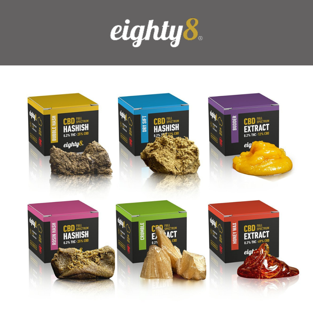 Eighty8 CBD-concentraten - Alles in één set, 6 soorten x 1 gram