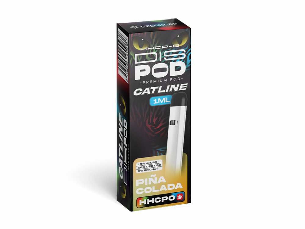 Czech CBD HHCPO CATline Vape Pen disPOD Pinacolada, 10% HHCPO, 1 ml