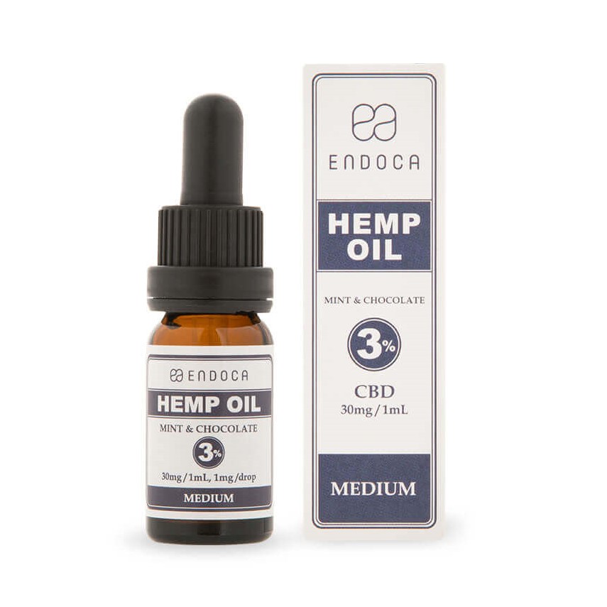 Endoca Konopný Olej Čokoláda a Máta 300 mg CBD (3%), 10 ml