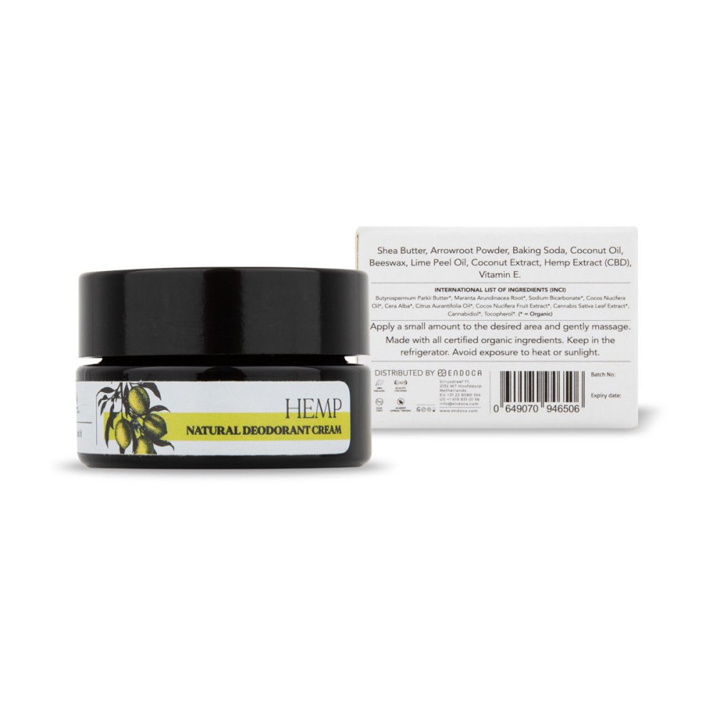 Endoca Přírodní Deodorant Krém 100 mg CBD, 10 ml