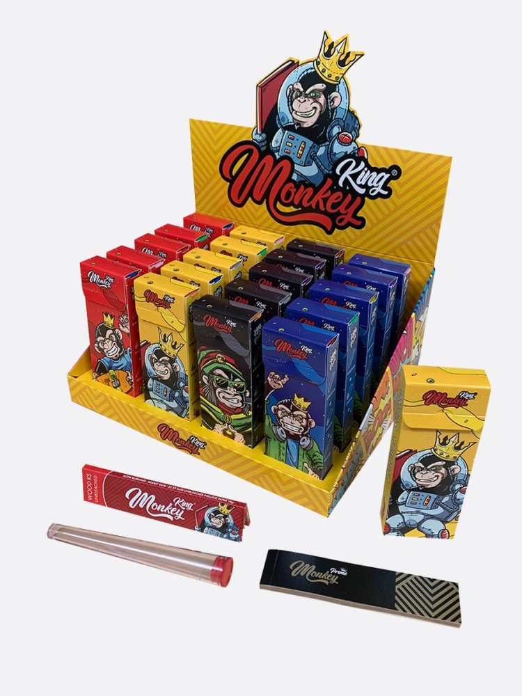 Monkey King Sada pre fajčiarov: papieriky na cibuľovanie + nástavce + tuba
