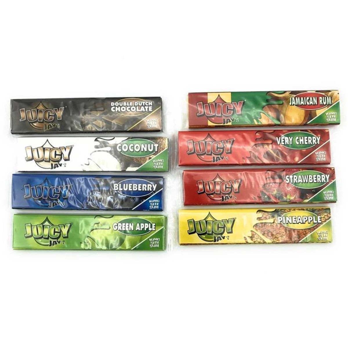 Juicy Jay's Kingsize Flavored Rolling Papers Mix-N-Roll - 8 okusov, 32 listov - naključni okus