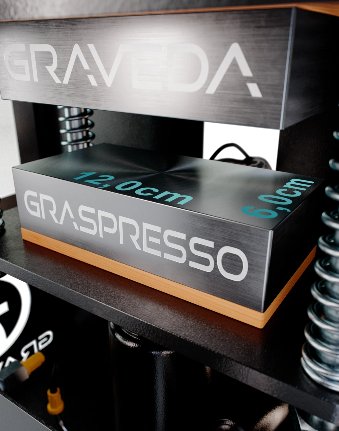 Graveda Graspresso Rosin Press s 7-tonovým hydraulickým valcom a indikátorom tlaku