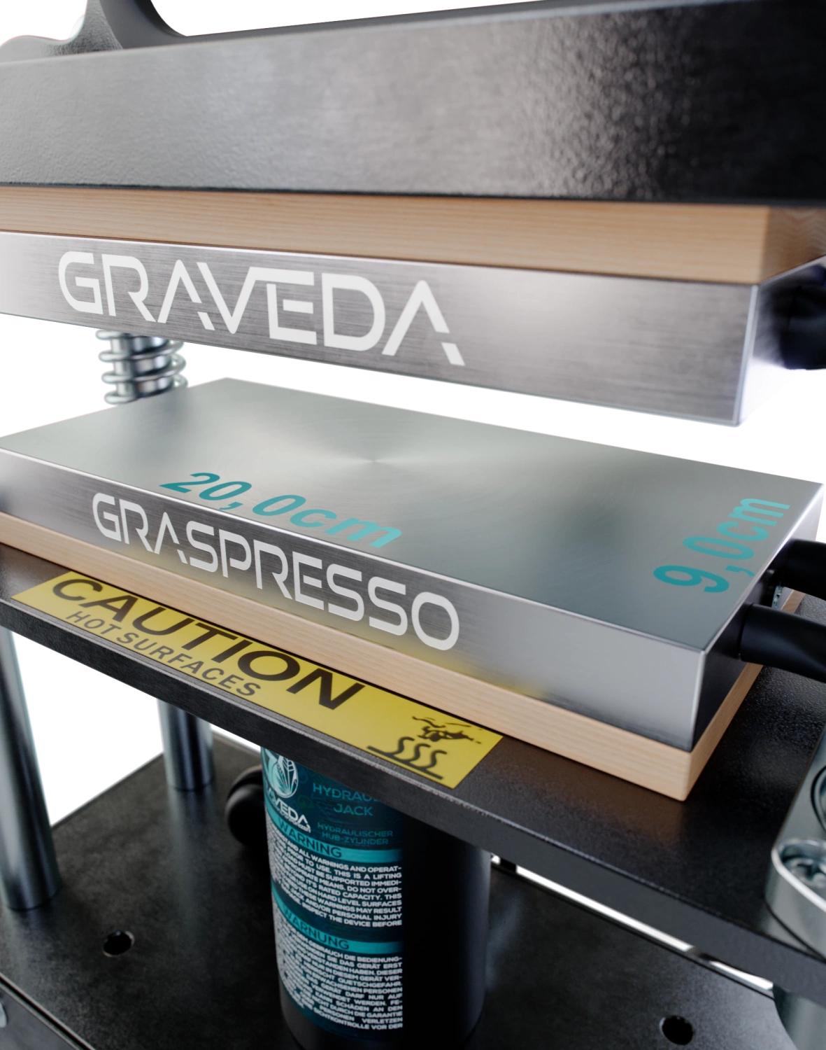 Graveda Graspresso EPIC 20T Rosin Press s hydraulickým valcom a indikátorom tlaku