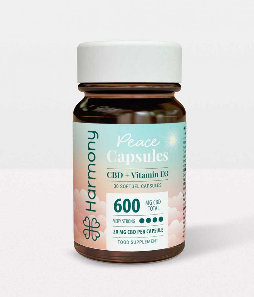 Harmony Peace CBD Softgelcapsules, 600 mg CBD, 30 stuks