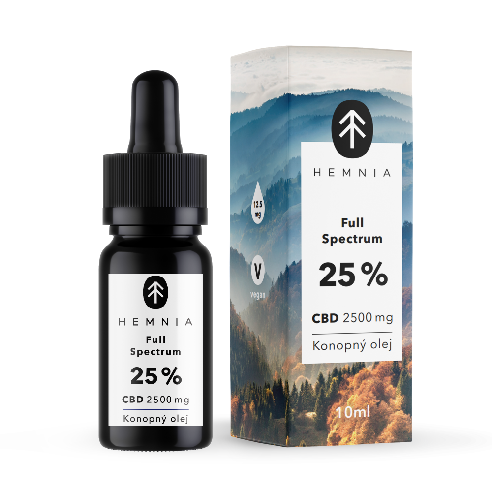Hemnia Full Spectrum CBD Konopný olej 25%, 2500 mg, 10 ml